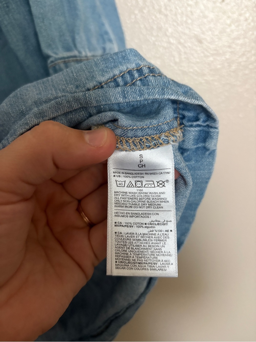 Old Navy Women’s Light Blue Denim Dress Sleeved Pockets Jumper Western  Small - Picture 5 of 6